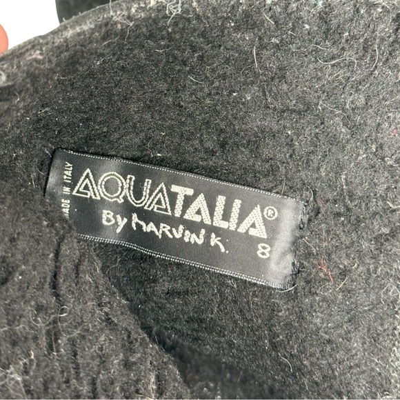 Aquatalia Black Suede Leather Zip Up Block Heel Waterproof Ankle Boots Size 8 - Picture 7 of 7